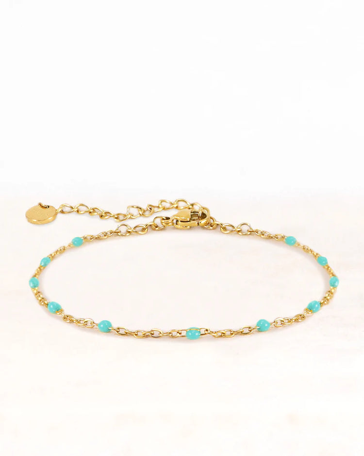 Armband neva stainless steel goud turquoise - conceptstore Liefs uit Zierikzee
