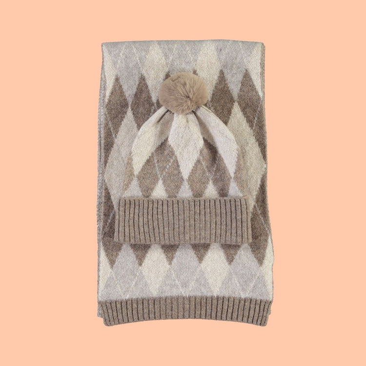 Beige sjaal met print - Liefs uit Zierikzee
