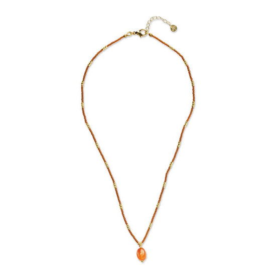 Ketting wishing carnelian gold