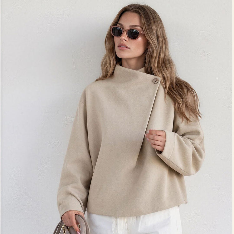 Overslag trui beige - Liefs uit Zierikzee