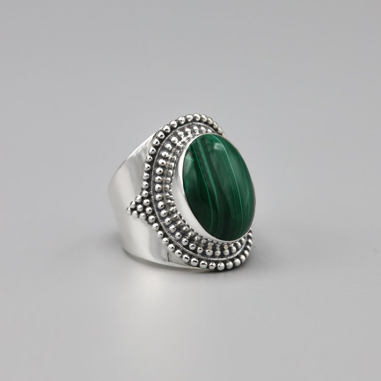 SALE Ring Malachite merk YMALA - conceptstore Liefs uit Zierikzee