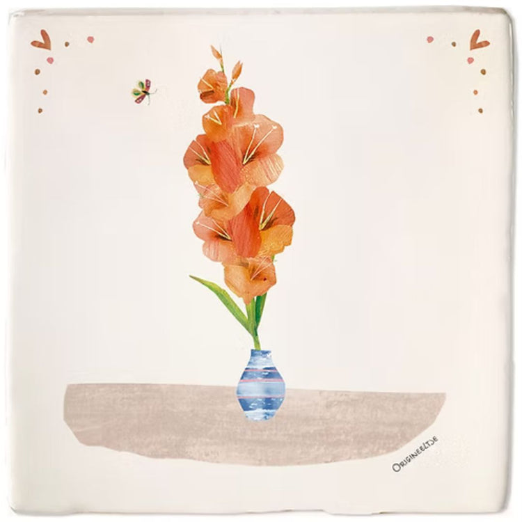 geboortetegel augustus gladiool - conceptstore Liefs uit Zierikzee