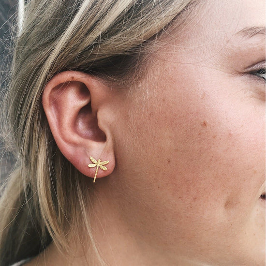 Libellen Ohrringe gold
