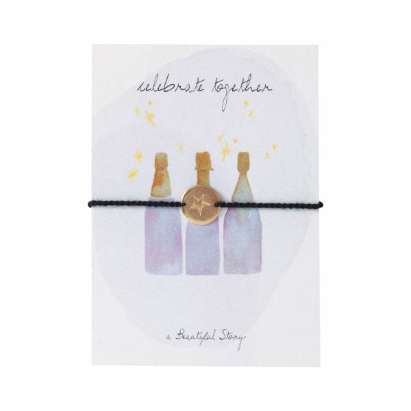 SALE Ansichtkaart met armband celebrate together van A Beautiful Story - conceptstore Liefs uit Zierikzee