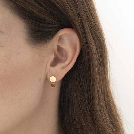 Mini-Münzen-Karneol-Goldohrringe