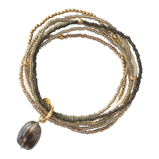 Armband nirmala smokey quartz - a beautiful story - conceptstore Liefs uit Zierikzee 
