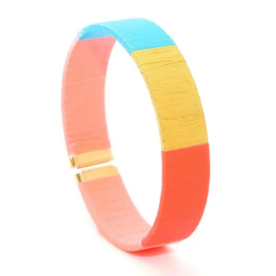 Armband turquoise oranje - conceptstore Liefs uit Zierikzee 