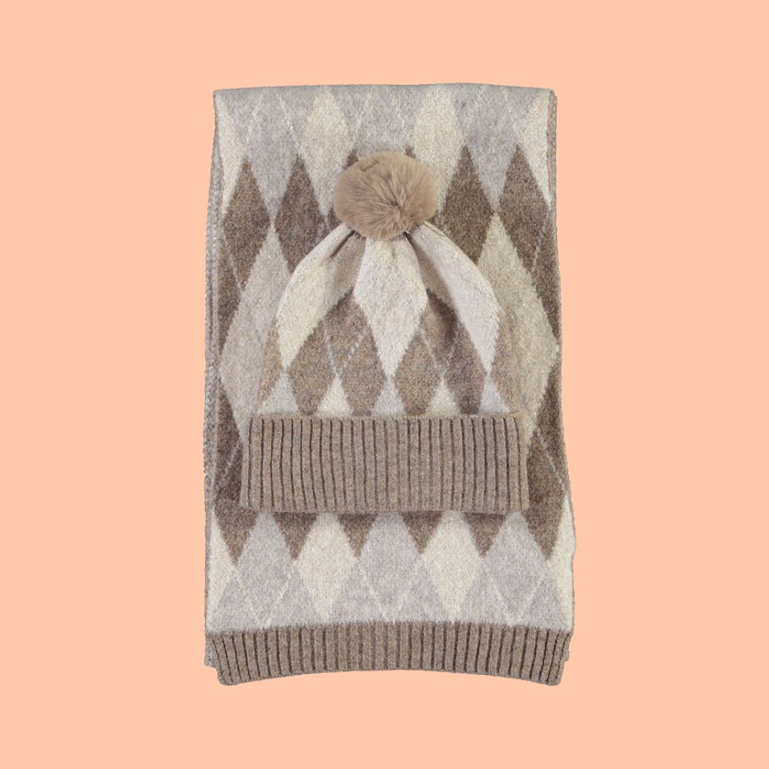Beige sjaal met print - Liefs uit Zierikzee 