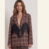 Blazer ruit franje chocolat - conceptstore Liefs uit ZIerikzee 