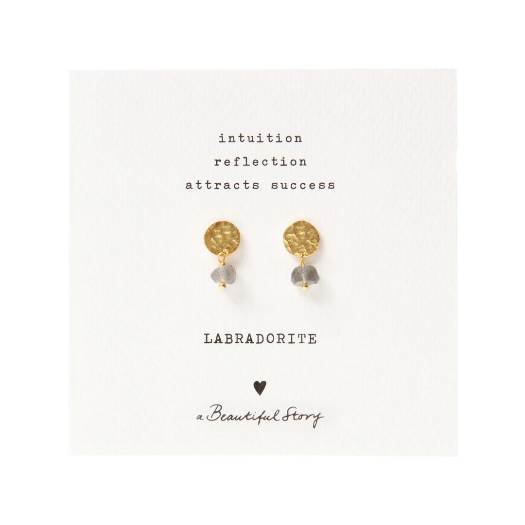 Mini coin labradorite goud - a beautiful story - conceptstore Liefs uit Zierikzee 