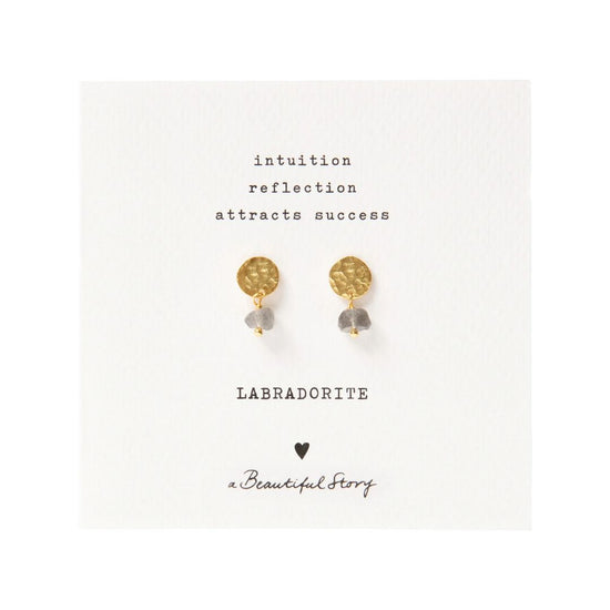 Mini coin labradorite goud - a beautiful story - conceptstore Liefs uit Zierikzee 