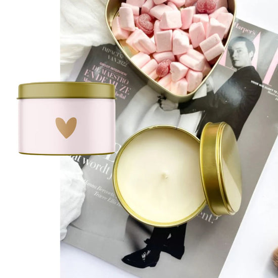 Geurkaars roze met hartje