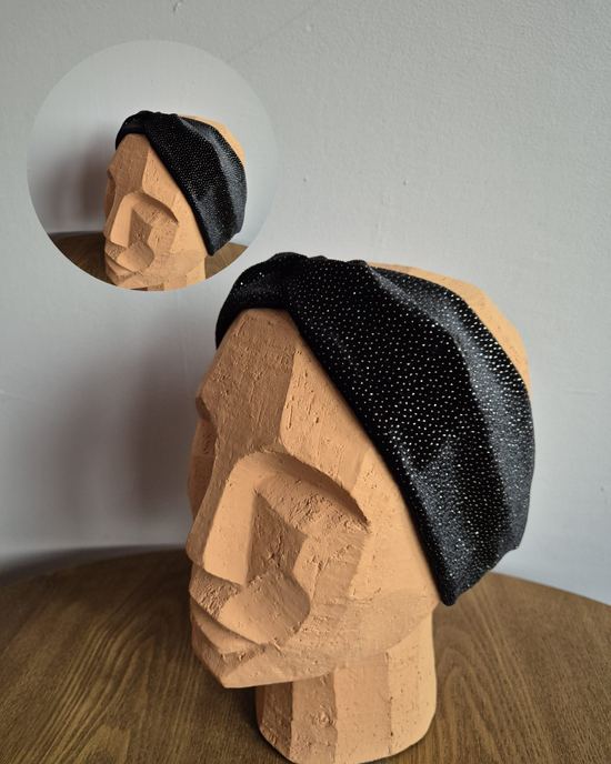 Haarband zwart glitters