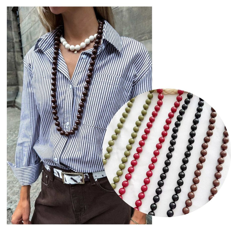 Sale lange ketting met bordeauxrode kralen -  conceptstore Liefs uit Zierikzee 