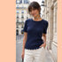 Shirt met ruffle randje - navy - Liefs uit Zierikzee 