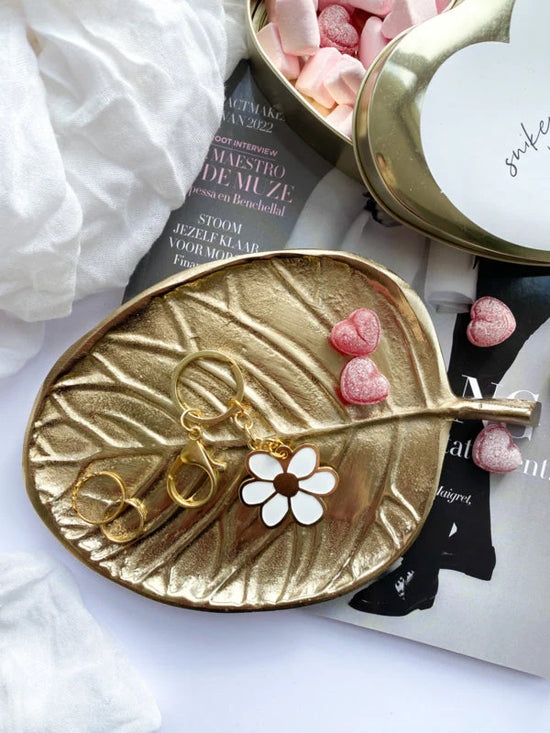 Sleutelhanger daisy wit - conceptstore Liefs uit Zierikzee 