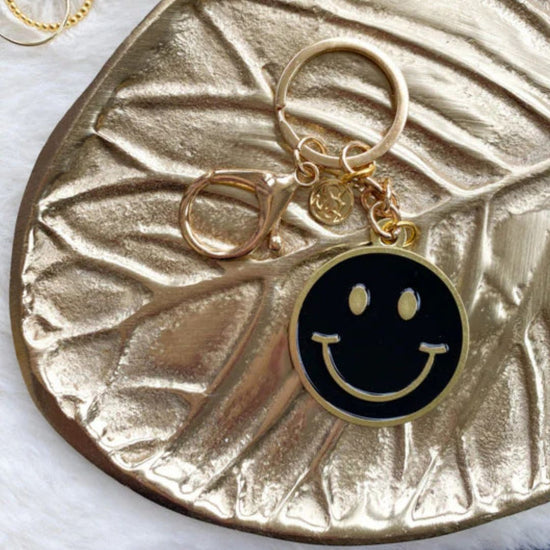 Sleutelhanger smile zwart - conceptstore Liefs uit Zierikzee 