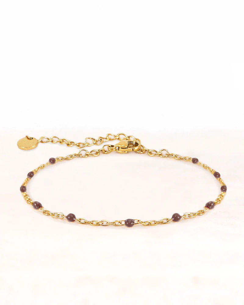 Stainless steel armband neva goud bruin - conceptstore Liefs uit Zierikzee 