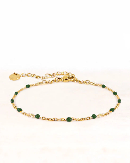 Stainless steel armband neva goud dark green - conceptstore Liefs uit Zierikzee