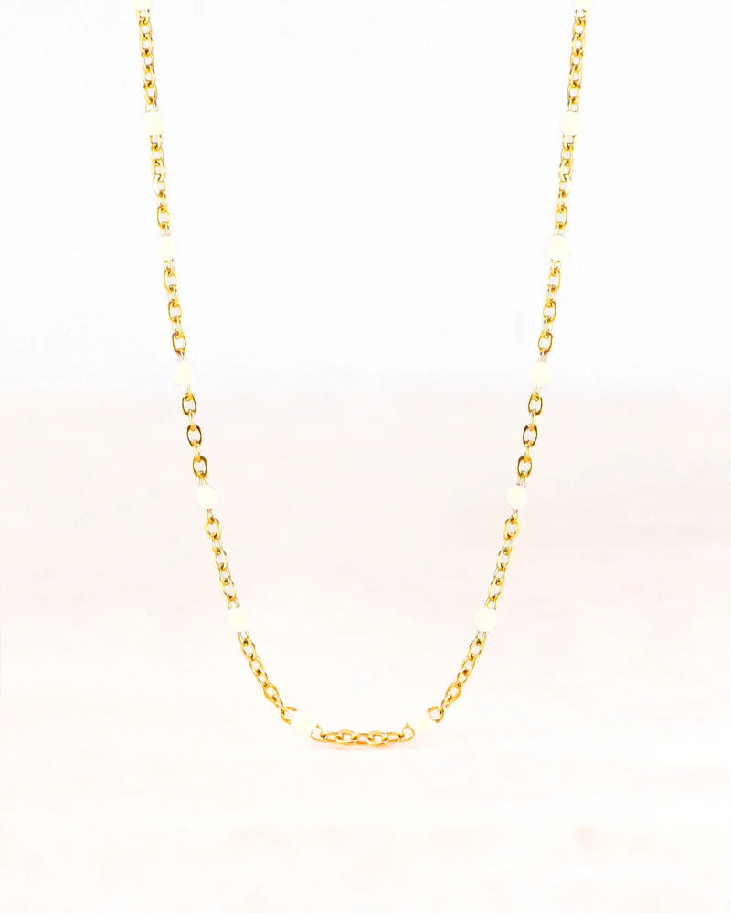 Stainless steel ketting neva goud wit - conceptstore Liefs uit Zierikzee 