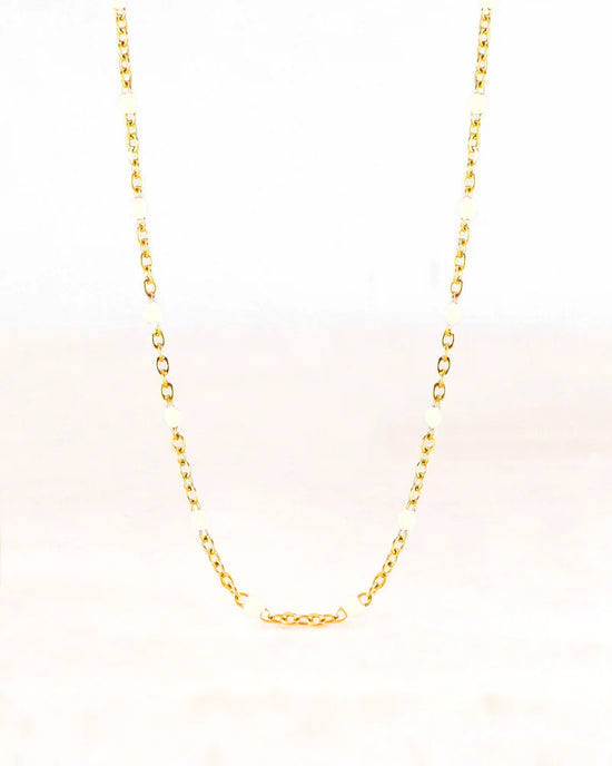 Stainless steel ketting neva goud wit - conceptstore Liefs uit Zierikzee 