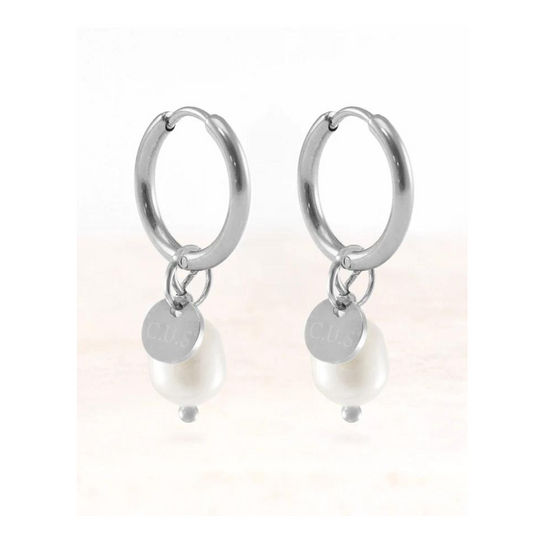 Stainless steel oorbellen mare Parel - conceptstore Liefs uit Zierikzee 
