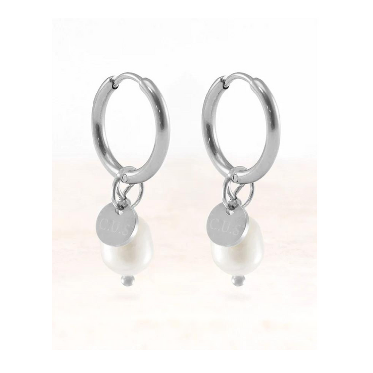 Stainless steel oorbellen mare Parel - conceptstore Liefs uit Zierikzee 