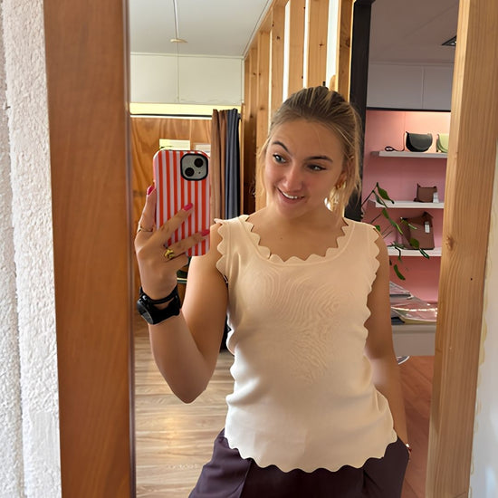 Top ruffle beige - conceptstore Liefs uit Zierikzee 