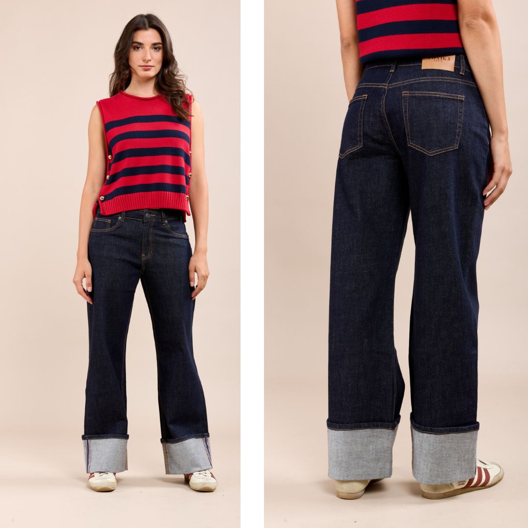 Wijde jeans met omslag - conceptstore Liefs uit Zierikzee 