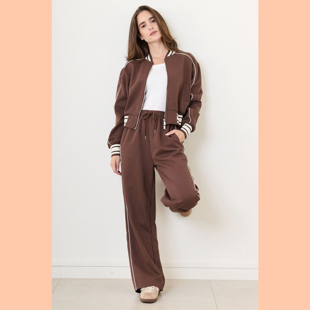 bruine broek met witte bies - conceptstore  Liefs uit Zierikzee 