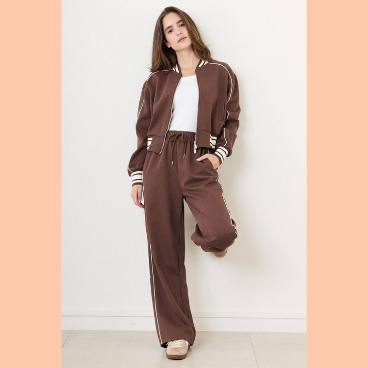 bruine broek met witte bies - conceptstore  Liefs uit Zierikzee 