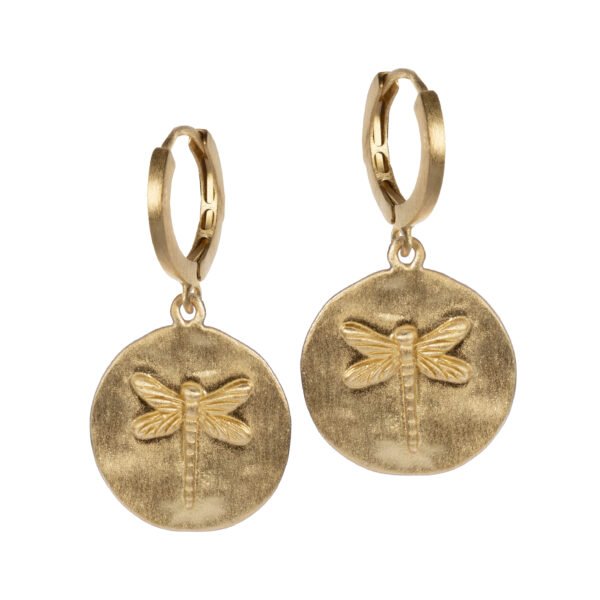 Goldplated oorbellen libelle - conceptstore Liefs uit Zierikzee 