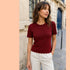 Ruffle shirt burgundy - Liefs uit Zierikzee 