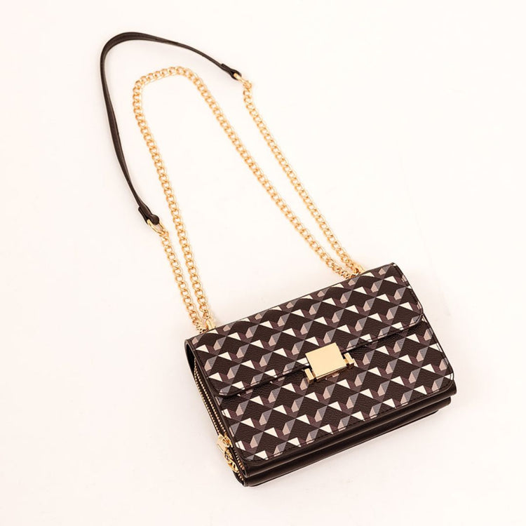 zwarte crossbody tas met grafische print - conceptstore Liefs uit Zierikzee 